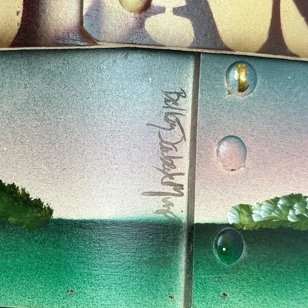 Artist Bellamy Jaubert Murphy Lighthouse Swan Water Scene‎ Bandbox Trinket Box